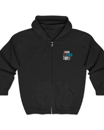 Faith Jesus Up Zip Hoodie – Inspirational Christian Full-Zip Sweatshirt