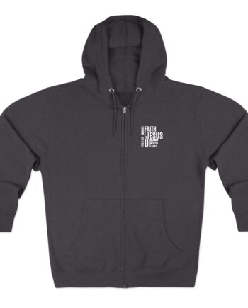 Faith Up Zip Hoodie — "Pray, Ask, Seek" Christian Graphic Zip-Up