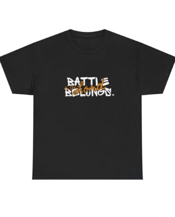 Battle Belongs to the Lord Dark Colored Tees — “Battle Belongs” Scripture Worship Tee