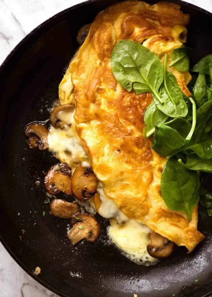Two-Egg-Omelette-with-Mushrooms